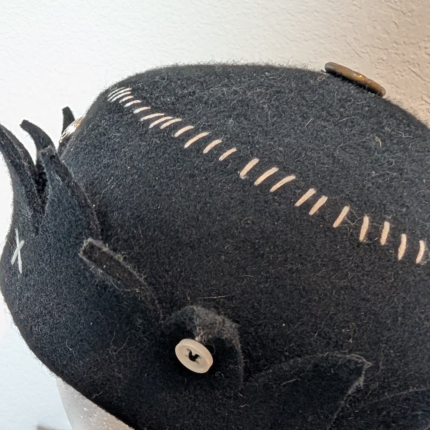 Whoopee Cap - Black / Frankenstein Stitch