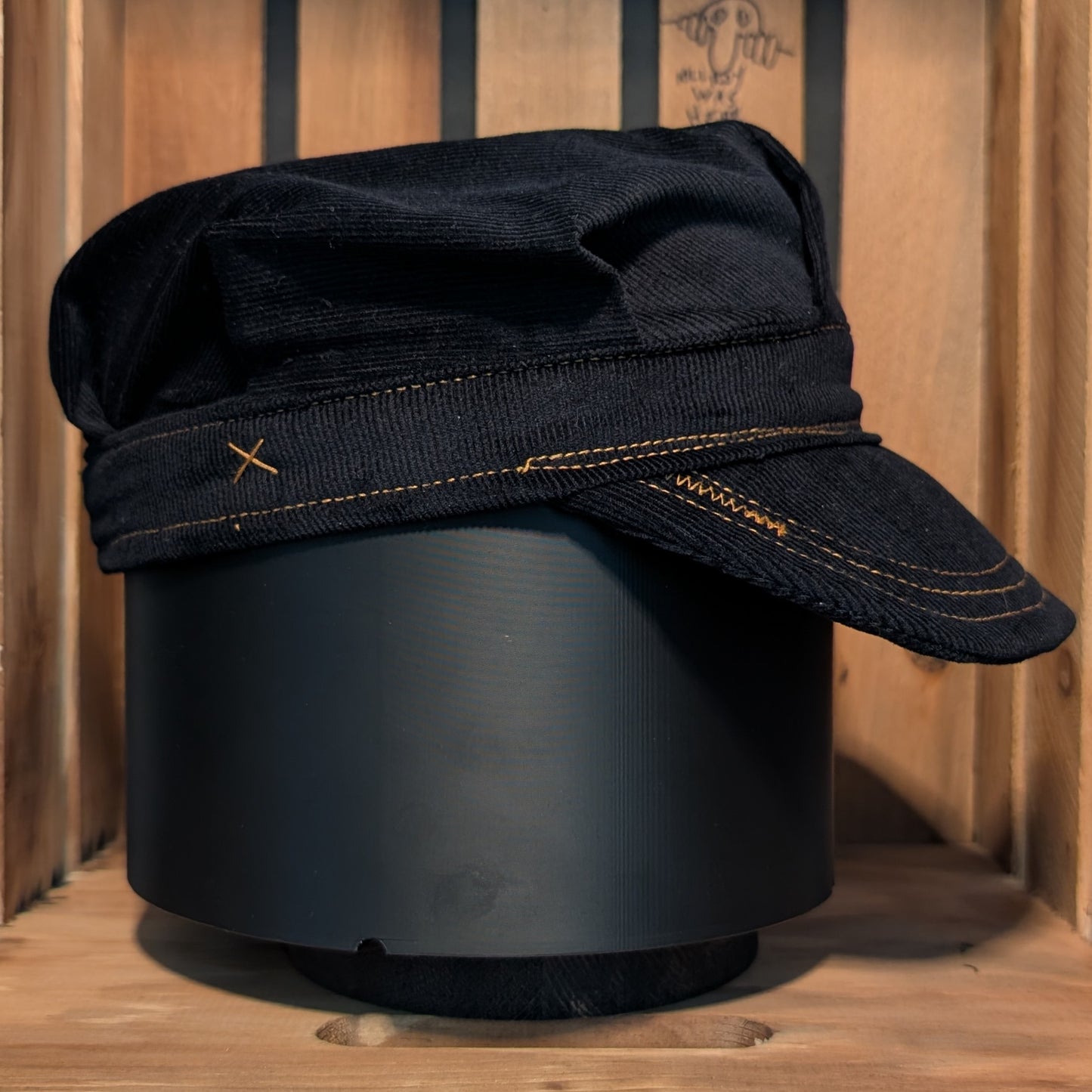 Engineer Cap - Black Corduroy