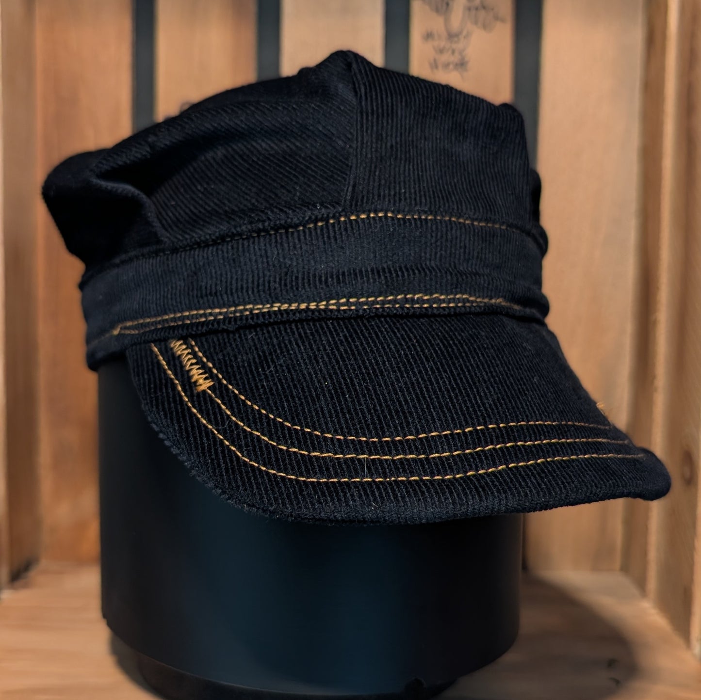 Engineer Cap - Black Corduroy