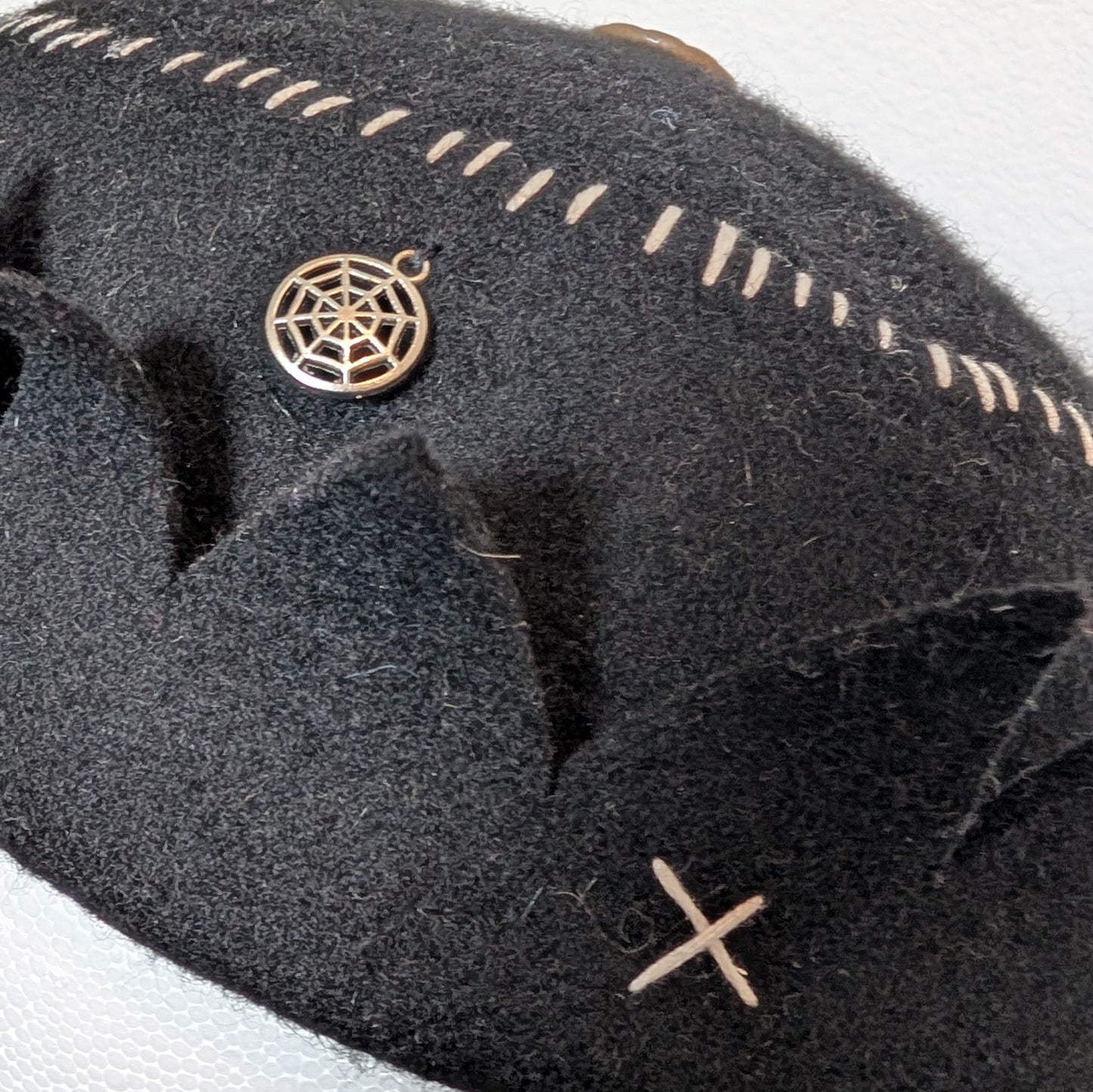 Whoopee Cap - Black / Frankenstein Stitch